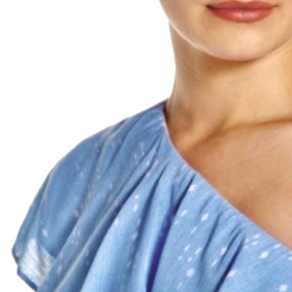 Charles Henry One Shoulder Diamond Dots light Blue Dress, Size M - Picture 2 of 16